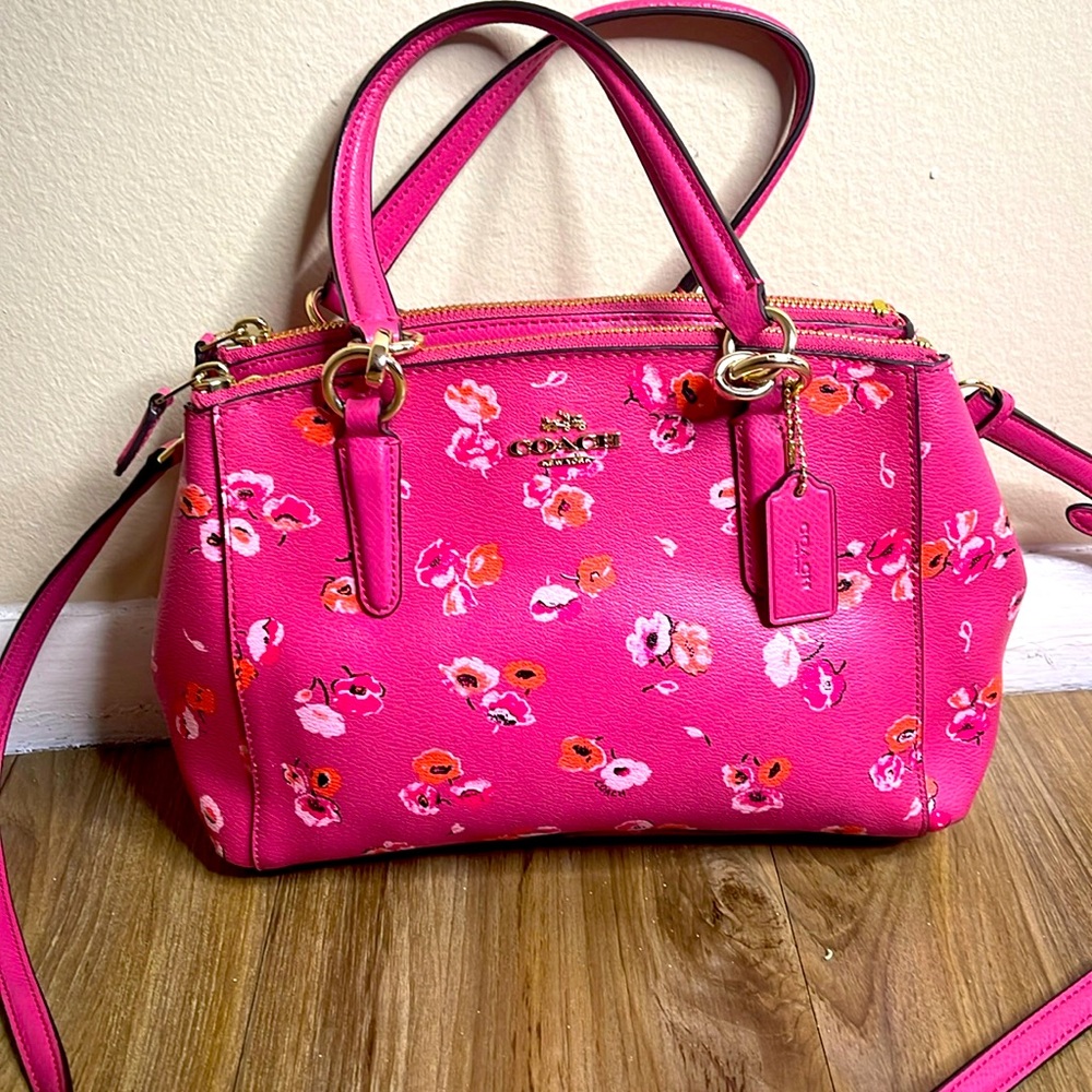 Coach MINI CHRISTIE CARRYALL IN SMALL WILDFLOWER PRINT + Matching Wallet